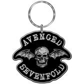 Avenged Sevenfold Death Bat Metalen Enamel Fill-In Logo Sleutelhanger Zilver - Officiële Merchandise