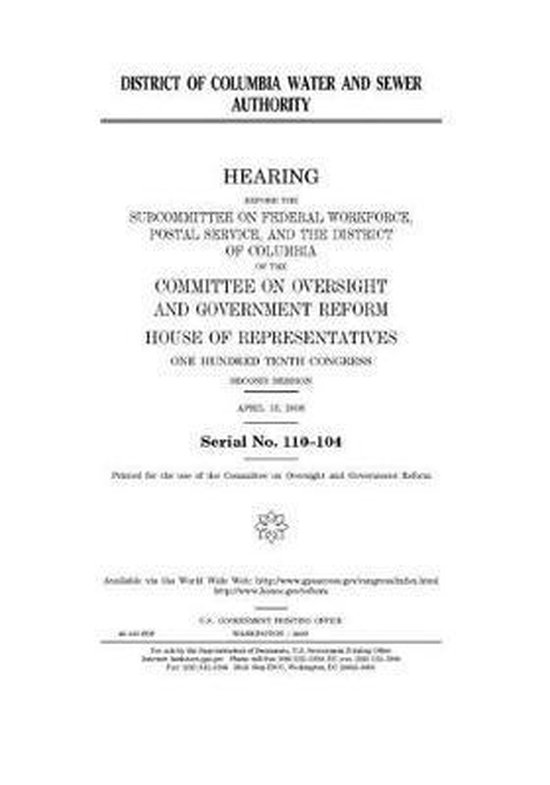 District of Columbia Water and Sewer Authority 9781702438735 United