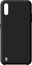Siliconen hoesje voor Samsung Galaxy A01 - Zwart - Inclusief 1 extra screenprotector
