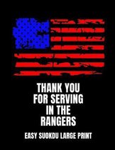 Thank You For Serving In The Rangers: 100 Easy Puzzles In Large Print Veterans Day