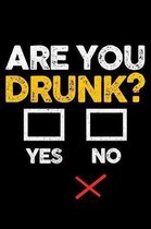 Are you Drunk Yes No: Lined A5 Notebook for Drinkers and Alcohl and Party Fans