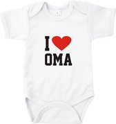 Rompertjes baby met tekst - I love Oma - Romper wit - Maat 50/56