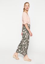 LOLALIZA Losse broek met bloemen - Khaki - Maat 34