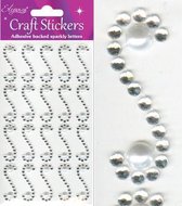 Oaktree - Stickers Diamant en Parels Scroll Wit/Zilver (per vel)