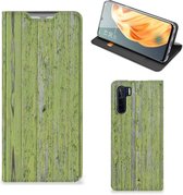 Telefoon Hoesje OPPO Reno3 | A91 Wallet Case Green Wood