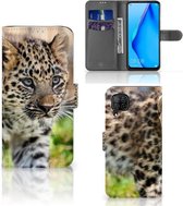 Coque Huawei P40 Lite Cuir PU Protection Etui Housse pour Bébé Leopard