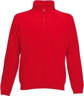 Rode fleece sweater/trui met rits kraag voor heren/volwassenen - Katoenen/polyester sweaters/truien 2XL (EU 56)