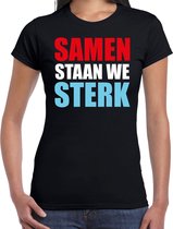 Samen staan we sterk protest t-shirt zwart voor dames - staken / protesteren / demonstreren shirt XL