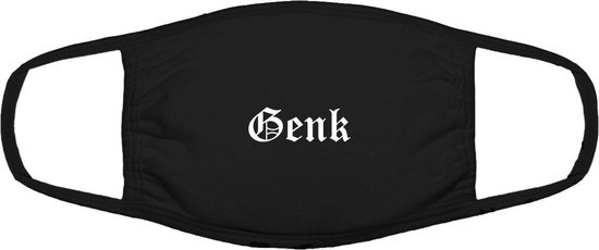 Genk mondkapje | gezichtsmasker | bescherming | bedrukt | logo | Zwart mondmasker van katoen, uitwasbaar & herbruikbaar. Geschikt voor OV