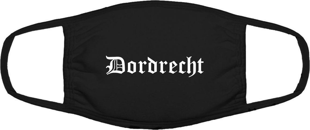 Dordrecht mondkapje | gezichtsmasker | bescherming | bedrukt | logo | Zwart mondmasker van katoen, uitwasbaar & herbruikbaar. Geschikt voor OV