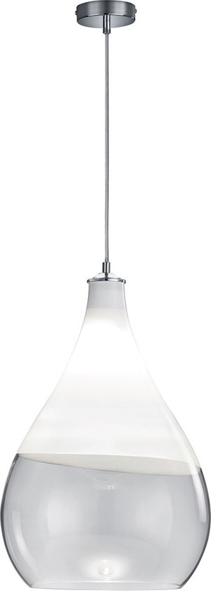 LED Hanglamp - Hangverlichting - Trion Kinton - E27 Fitting - Rond - Mat Chroom - Aluminium