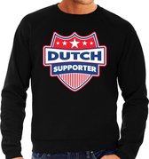 Dutch supporter schild sweater zwart voor heren - Nederland landen sweater / kleding - EK / WK / Olympische spelen outfit S