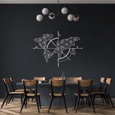 Metalen wanddecoratie World Map (Wereldkaart) Wit - 101x70cm