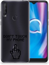 Leuk TPU Back Case Alcatel 1S (2020) Hoesje Finger Don't Touch My Phone