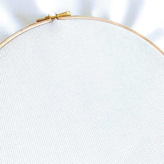 100 x 110 cm Aida 18 Wit | 7,2 croix par cm | Tissu de broderie de haute qualité pour points de croix White