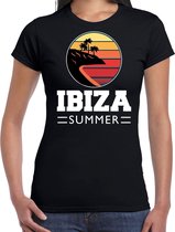 Ibiza zomer t-shirt / shirt Ibiza summer voor dames - zwart -  Ibiza party / vakantie outfit / kleding / feest shirt XS