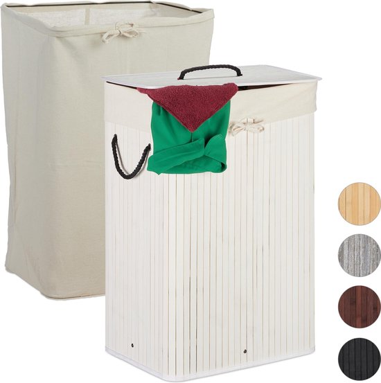 Hertogin Schandalig Perforeren Relaxdays wasmand bamboe - wasbox - met deksel - mand voor wasgoed -  opvouwbaar -... | bol.com