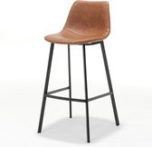 Barkruk Monza laag | leer Vintage cognac