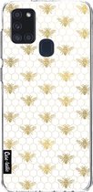 Casetastic Samsung Galaxy A21s (2020) Hoesje - Softcover Hoesje met Design - Golden Honey Bee Print
