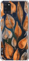 Casetastic Samsung Galaxy A21s (2020) Hoesje - Softcover Hoesje met Design - Cascading Leaves Print
