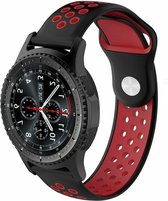 Samsung Galaxy Watch sport band 45mm / 46mm - zwart/rood + glazen screen protector
