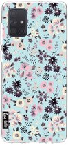 Casetastic Samsung Galaxy A71 (2020) Hoesje - Softcover Hoesje met Design - Flowers Pastel Print