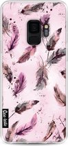 Casetastic Samsung Galaxy S9 Hoesje - Softcover Hoesje met Design - Feathers Pink Print