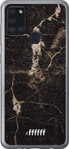 Samsung Galaxy A21s Hoesje Transparant TPU Case - Dark Golden Marble #ffffff