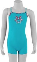 Speedo Glimmer Legsuit Girls - Short de bain - Enfants - Taille 92 - Bleu Aqua / Rouge