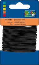 1x Zwart hobby elastiek van 0,8 mm x 5 meter - Zelf kleding/mondkapjes maken