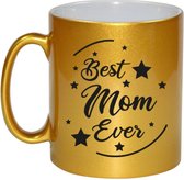 Best Mom Ever cadeau koffiemok / theebeker - goudkleurig - 330 ml - verjaardag / Moederdag / bedankje