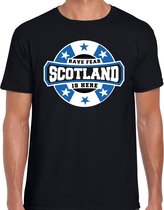 Have fear Scotland is here t-shirt met sterren embleem in de kleuren van de Schotse vlag - zwart - heren - Schotland supporter / Schots elftal fan shirt / EK / WK / kleding XL