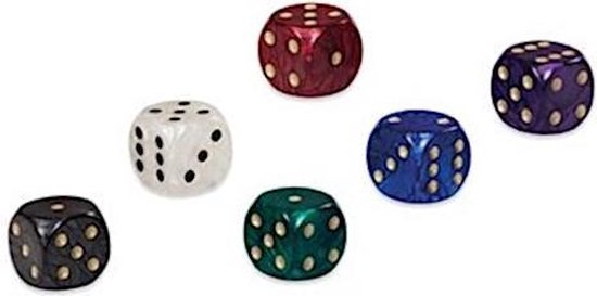 KRYMSON 10 stuks 6-zijdige speeldobbelstenen, zwart en blauw, mini- dobbelstenen, acryl bordspel, dobbelstenen, 6-zijdige speeldobbelstenen, set bordspellen