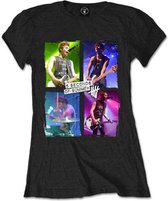 5 Seconds Of Summer Dames Tshirt -S- Live In Colours Zwart