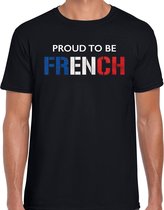 Frankrijk Proud to be French landen t-shirt - zwart - heren -  Frankrijk landen shirt  met Franse vlag/ kleding - EK / WK / Olympische spelen outfit 2XL