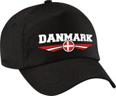 Denemarken / Danmark landen pet zwart volwassenen - Denemarken / Danmark baseball cap - EK / WK / Olympische spelen outfit