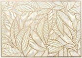 6x Placemats/onderleggers gouden bladeren 30 x 45 cm - Tafel dekken - Gouden tafeldecoratie