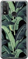 Huawei P Smart 2020 hoesje siliconen - Palmbladeren Bali | Huawei P Smart (2020) case | groen | TPU backcover transparant