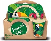 Kids Licensing Lunchset Tropical Style Bamboe 5-delig