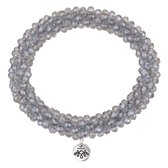 Melady Kralen Armband Ø6-7cm (2mm) Grijs Glas Rond Kralen Armband Dames Armbandjes Sieraden Dames