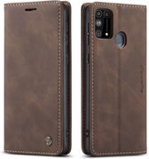 CaseMe Book Case - Samsung Galaxy M31 Hoesje - Donkerbruin