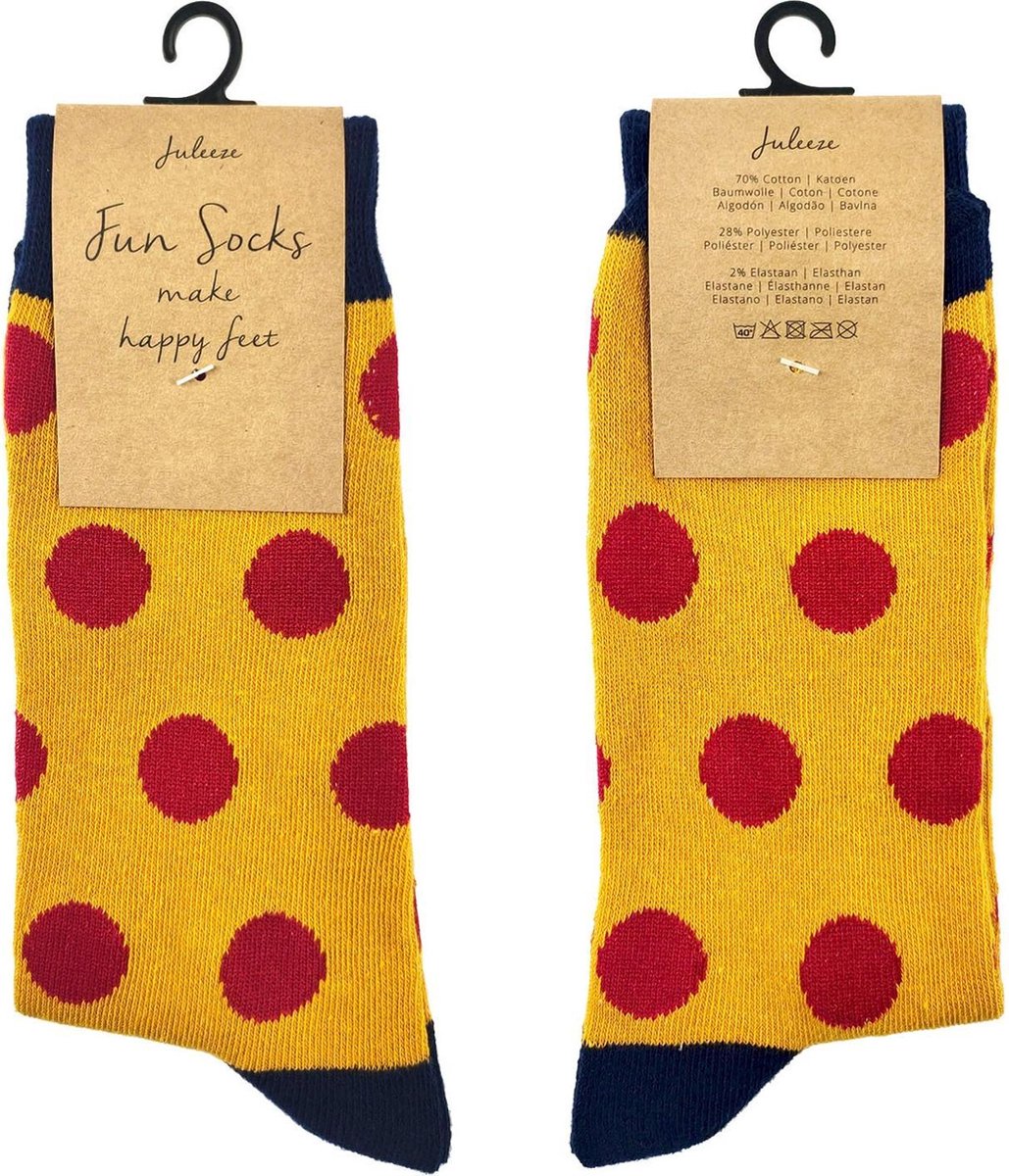Juleeze Grappige Sokken Unisex JZSK0007S maat 35-38 - Geel Katoen / polyester Dames Heren SokkenGrappige Sokken