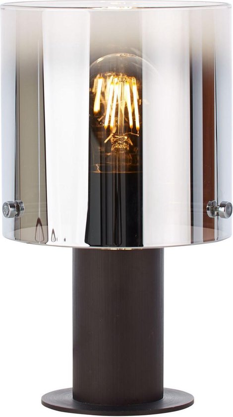 BRILLIANT lamp Beth tafellamp koffie / rookglas | 1x A60, E27, 60W, gf  normale lampen... | bol.com