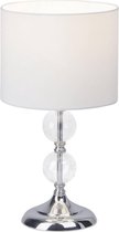 BRILLIANT lamp Rome tafellamp chroom / wit | 1x A60, E27, 60W, geschikt voor standaardlampen (niet inbegrepen) | Schaal A ++ tot E | Met snoerschakelaar