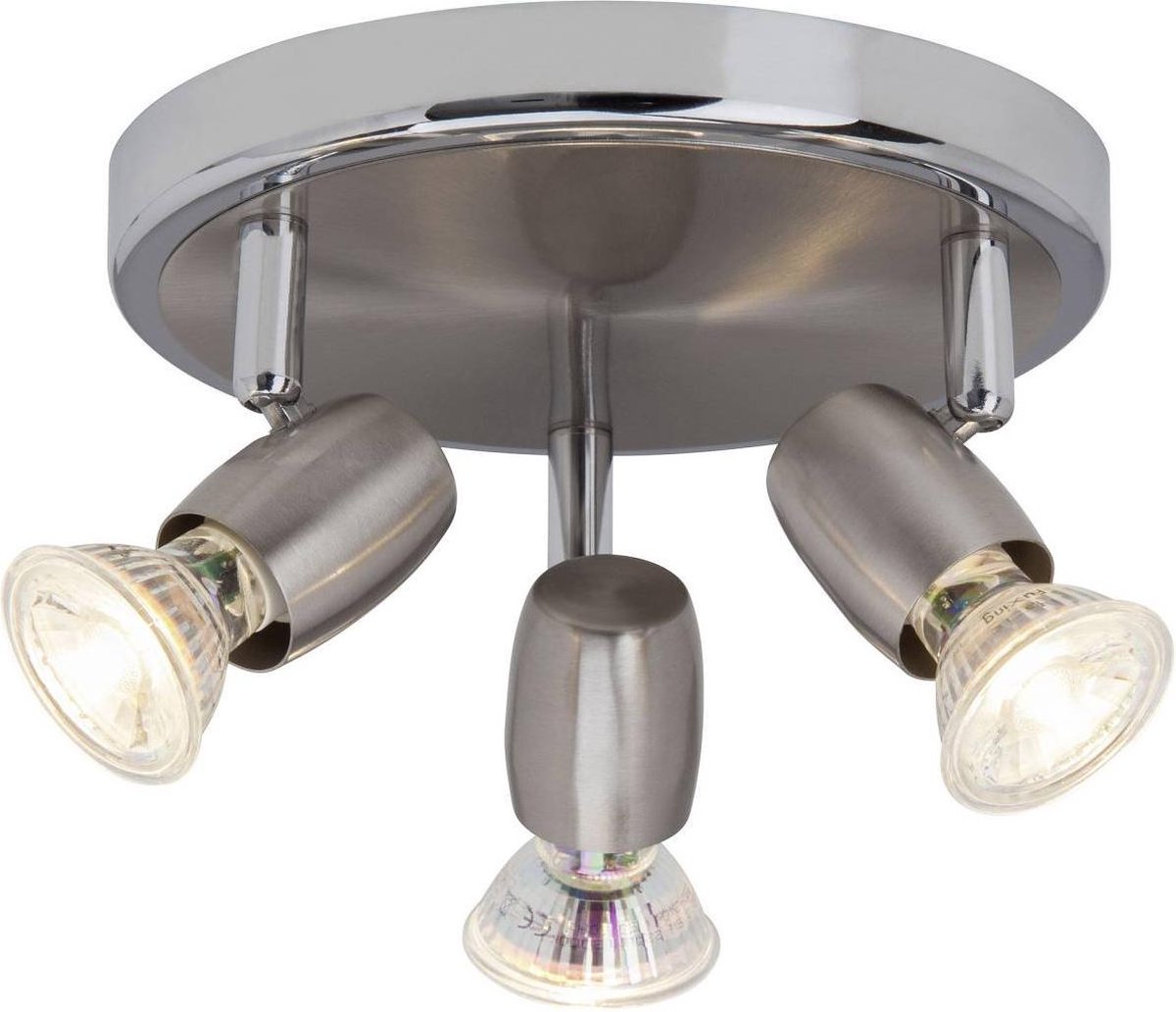Brilliant WESLEY Spotlamp 3x25W Chroom RVS LED G54834/77