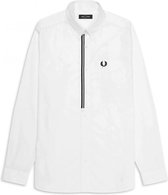 Fred Perry - Taped Placket Shirt - Overhemd - S - Wit
