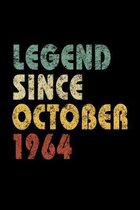 Legend Since October 1964: Vintage Birthday Gift Notebook With Lined College Ruled Paper. Funny Quote Sayings Notepad Journal For Taking Notes At