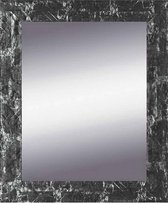 Spiegel Zwart & Zilver 68x108 cm – Eva – Grote Spiegel Duurzaam – Spiegel Zilveren Lijst – Zwarte Wandspiegel – Perfecthomeshop