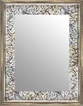 Brocante Spiegel Zilver 50x100 cm –  Renate – Barok Spiegel Zilver – Spiegels met Zilveren Lijst – Perfecthomeshop