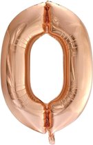 Folie ballon cijfer 0 goud-roze 86 cm - .